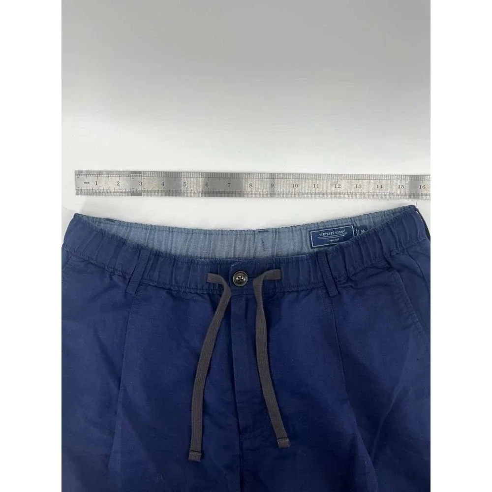 Vineyard Vines Pull On Pants Mens Sz M Blue Straight Drawstring Flat‎ Front
